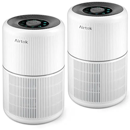 AIRTOK Air Purifier for Home Bedroom with H13 True HEPA Filter for Smoke, Smokers, Dust, Odors, Pollen, Pet Dander | Quiet