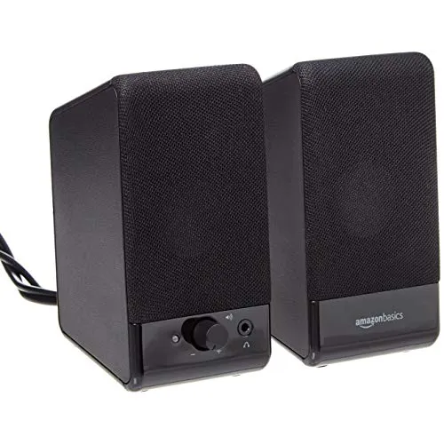 Amazon Basics Computer Speakers for Desktop or Laptop PC , USB-Powered, Black computer speaker
