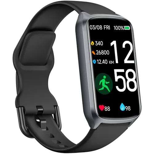 Amzhero Health Fitness Tracker with 24/7 Heart Rate, Blood Oxygen, Blood Pressure, Sleep Tracker, 5ATM Waterproof Activity