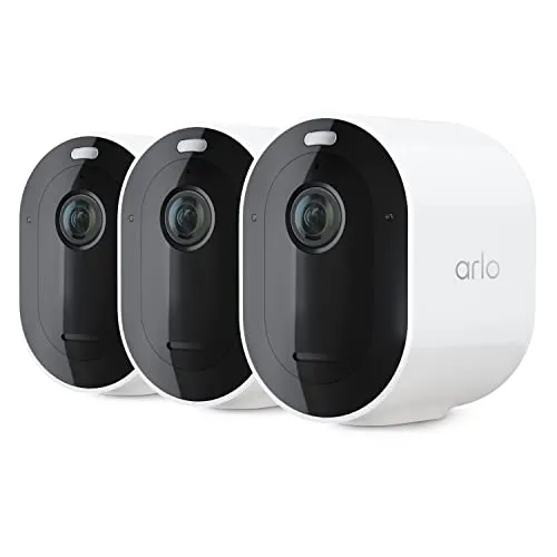 Arlo Pro 4 Spotlight Camera - 3 Pack - Wireless Security, 2K Video & HDR, Color Night Vision, 2 Way Audio, Wire-Free, Direct