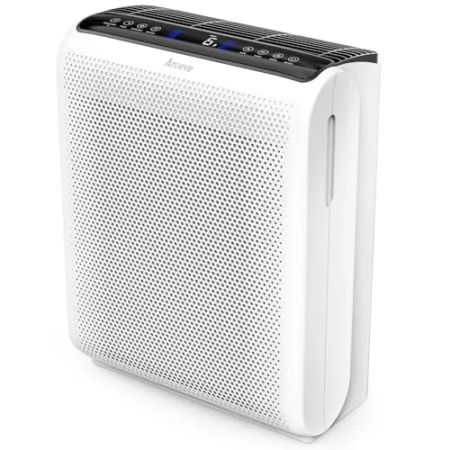 AROEVE Air Purifiers For Home Large Room Up to 1395 Sq Ft with Air Quality Laser Sensors, H13 True HEPA Filter, Washable