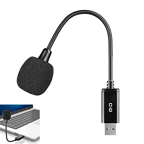 C G CHANGEEK, CGS-M1Mini USB Microphone for Laptop and Desktop Computer, with Gooseneck & Universal USB Sound Card,