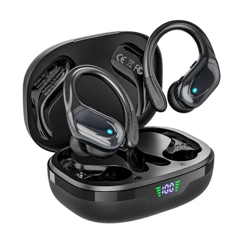 Catitru Wireless Earbuds Bluetooth Headphones 80hrs Playback Ear Buds IPX7 Waterproof&Power Display with ENC Noise Canceling