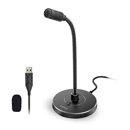 CMTECK USB Computer Microphone G009, Noise-Cancelling Recording Desktop Mic for PC/Laptop for Online Chatting, Home Studio,