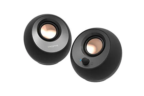 Creative Pebble V3 Minimalistic 2.0 USB-C Desktop Speakers with USB Audio, Clear Dialog Enhancement, Bluetooth 5.0, 8W RMS