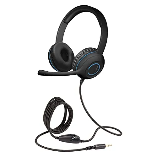 Cyber Acoustics 3.5mm Stereo Headset (AC-5002) with Noise Canceling Microphone for PCs, Tablets, and Cell Phones in The