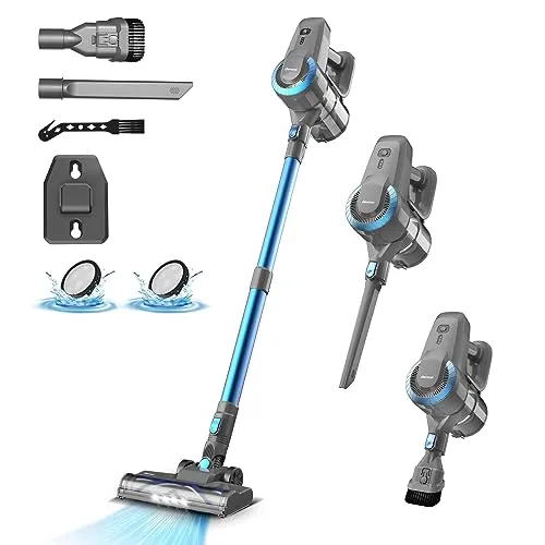 DEVOAC N300 Cordless Vacuum Cleaner, 6 in 1 Ultra-Lightweight Stick Vacuum, 2200mAh Battery Up to 40mins Runtime, Powerful