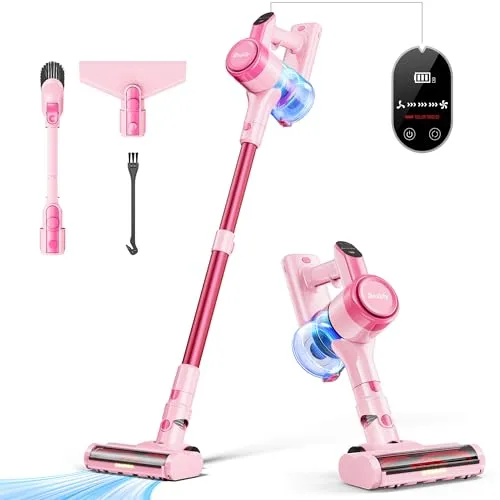 Dezkly Cordless Vacuum Cleaner, 8 in 1 Lightweight Stick Vacuum with Sofa Brush, 300W Motor, 23KPa Max Suction, 48mins