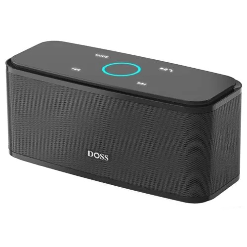 DOSS Bluetooth Speaker, SoundBox Touch Portable Wireless Bluetooth Speaker with 12W HD Sound and Bass, IPX5 Waterproof, 20H