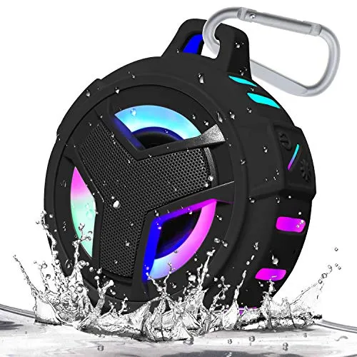 EBODA Bluetooth Shower Speaker, Portable Bluetooth Speakers, IP67 Waterproof Wireless Speaker with LED Light, Floating,
