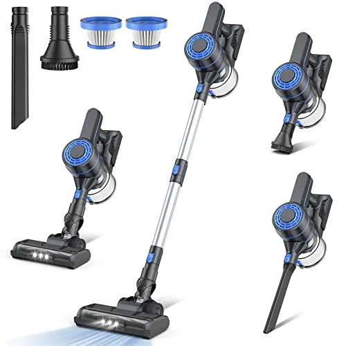 EICOBOT Cordless Vacuum Cleaner,20000Pa Powerful Cordless Vacuum,35 Mins Runtime,Detachable Battery,1.5L Dust Cup,6 in 1