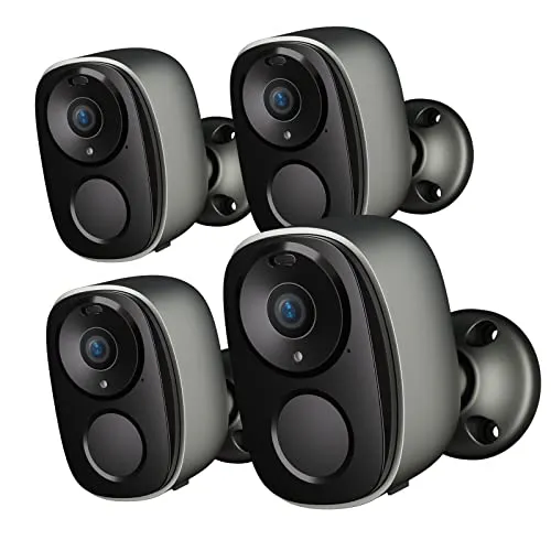 ELECCTV Security Cameras Wireless Outdoor, 2K Battery Powered Camera for Home Security with IP65, SD/ Free Cloud Storage, No