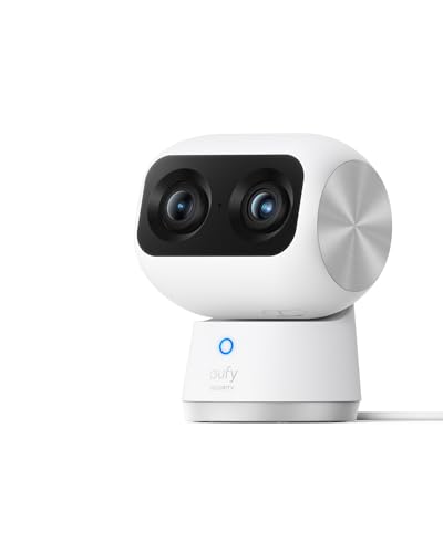 eufy Security Indoor Cam S350, Dual Cameras, 4K UHD Resolution Security Camera with 8× Zoom and 360° PTZ, Human/Pet AI,