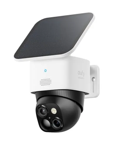 eufy Security SoloCam S340, Solar Security Camera, Wireless Outdoor Camera, 360° Pan & Tilt Surveillance, No Blind Spots,