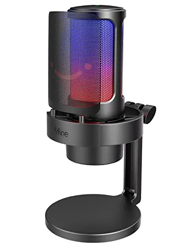 FIFINE Gaming Microphone, USB PC Mic for Streaming, Podcasts, Recording, Condenser Computer Desktop Mic on Mac/PS4/PS5, with