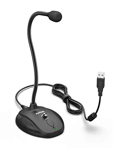 FIFINE TECHNOLOGY Fifine USB Computer Microphone, Plug &Play Desktop Condenser PC Laptop Mic,Mute Button with LED Indicator,