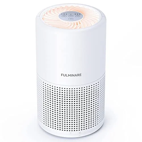 FULMINARE Air Purifiers for Bedroom, FULMINARE H13 True HEPA Air Filter, Quiet Air Cleaner With Night Light,Portable Small
