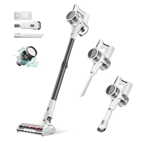 Fykee Vacuum Cleaner, Cordless Vacuum Cleaner with 80,000 PRM Brushless Motor, Lightweight Detachable Vacuum Cleaners for