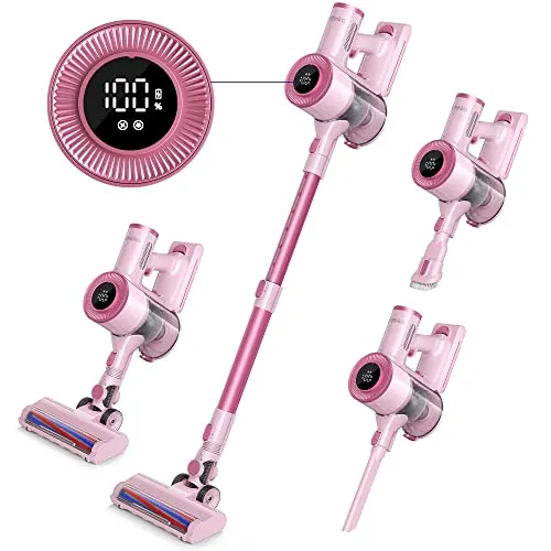 Homeika Cordless Stick Vacuum Cleaner, 20Kpa Powerful Suction Vacuum Cleaner with LED Display, 30 Min Runtime Detachable