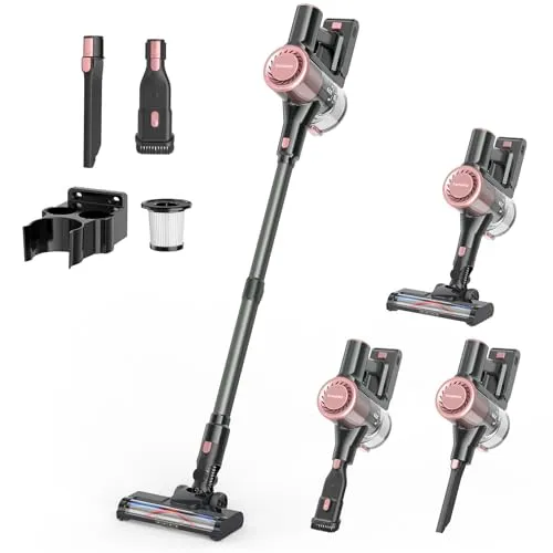 Homeika Cordless Vacuum Cleaner, 28Kpa Powerful Suction, 380W Strong Brushless Motor with 8 in 1 Lightweight Stick Vacuum