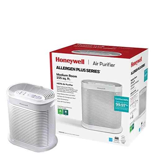 Honeywell HPA104 HEPA Air Purifier for Medium Rooms - Microscopic Airborne Allergen+ Reducer, Cleans Up To 750 Sq Ft in 1