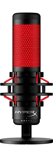 HyperX QuadCast - USB Condenser Gaming Microphone, for PC, PS4, PS5 and Mac, Anti-Vibration Shock Mount, Four Polar