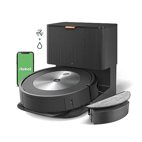 iRobot Roomba Combo j5+ Self-Emptying Robot Vacuum & Mop – Identifies and Avoids Obstacles Like Pet Waste & Cords, Empties