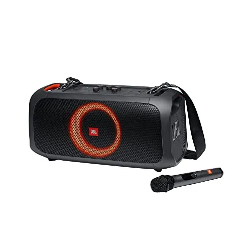 JBL PartyBox On-The-Go Powerful Portable Bluetooth Party Speaker with Dynamic Light Show, black Bluetooth speaker