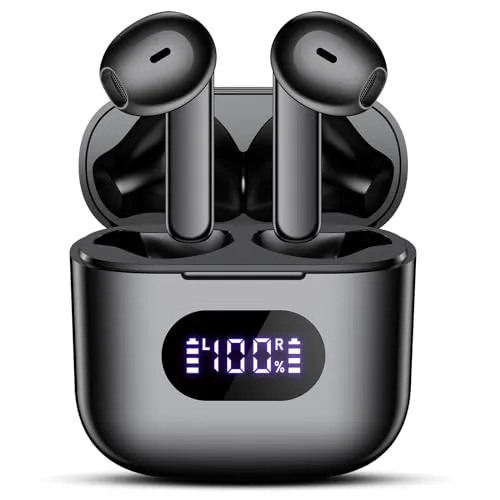 Jrwaro Wireless Earbuds, Bluetooth Headphones V5.3 Ear Buds, Earphones with 48H Long Battery Life LED Power Display, HiFi