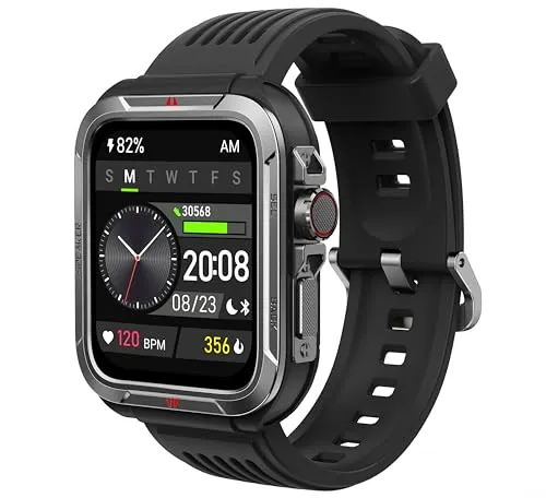 KEEPONFIT Smart Watch, 1.8" Touch Screen Smartwatch with Alexa Built-in IP68 Waterproof, Fitness Tracker with 100+ Sports