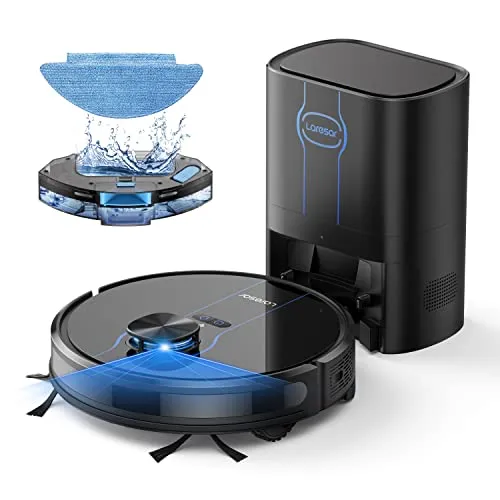 Laresar Robot Vacuum, 3 in 1 Robot Vacuum and Mop with Smart Mapping, Self-Emptying Robotic Vacuum Cleaner Compatible with