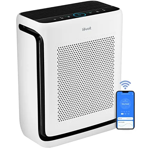 LEVOIT Air Purifiers for Home Large Room Up to 1900 Ft² in 1 Hr with Washable Filters, Air Quality Monitor, Smart WiFi, HEPA