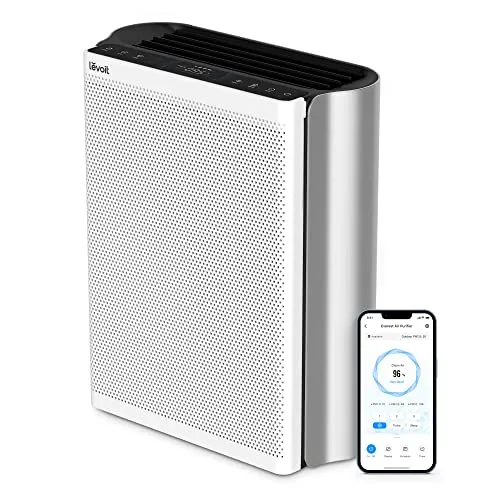 LEVOIT Air Purifiers for Home Large Room with Washable Filter, 3-Channel Air Quality Monitor, Smart WiFi and Filter for