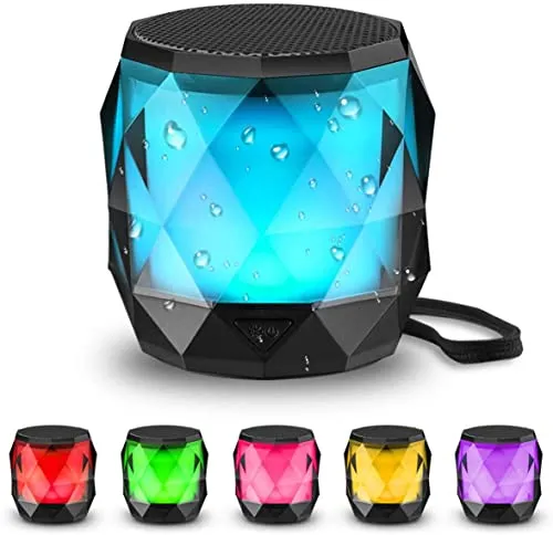 LFS Portable Bluetooth Speaker with Lights, Night Light Wireless Magnetic Waterproof Speaker, 7 Color LED