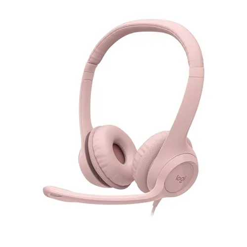 Logitech H390 Wired Headset for PC/Laptop, Stereo Headphones with Noise Cancelling Microphone, USB-A, in-Line Controls for