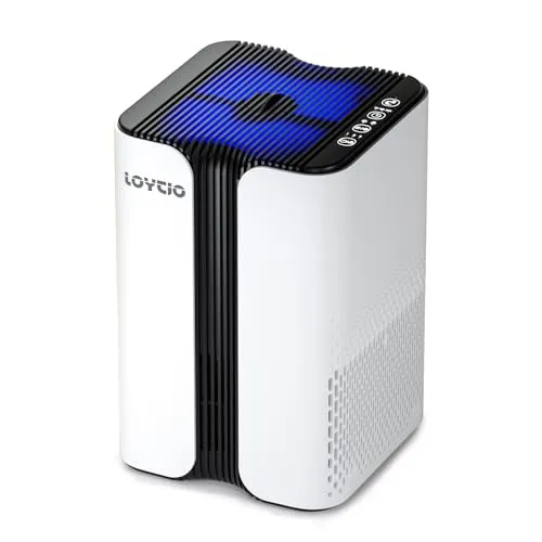 LOYTIO Air Purifiers for Home, HEPA Covers Up to 400 sq.ft Room, 24db Sleep Model, Night Lighting, 3 Timers, with