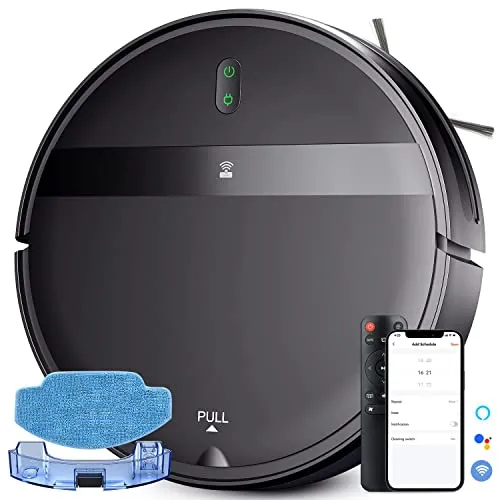 MANVINS Robot Vacuum and Mop Combo, WiFi/App/Alexa, 2 in 1 Robot Vacuum Cleaner with Tangle-Free Cyclone Suction, Scheduled