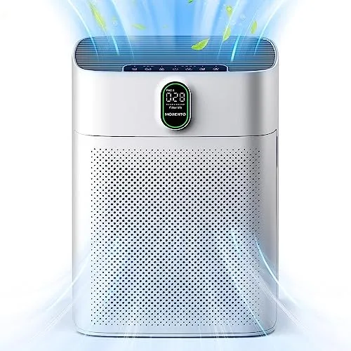 MORENTO Air Purifiers for Home Large Room up to 1076 Sq Ft with PM 2.5 Display Air Quality Sensor, H13 True HEPA Filter
