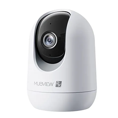 MUBVIEW Indoor Security Camera 2K, Pet Camera with Phone App, WiFi Cameras for Home Security Camera for Dog/ Baby