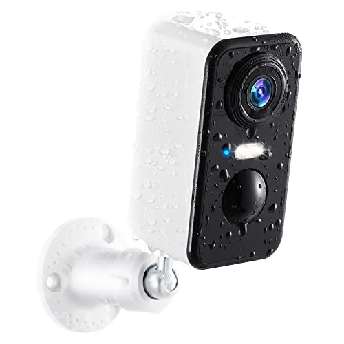 PM POPMAKE Security Cameras Wireless Outdoor, 2K Color Night Vision Battery Powered WiFi Spotlight/Siren Motion Detection