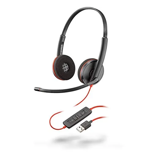 Poly Plantronics - Blackwire 3220 - Wired Dual-Ear (Stereo) Headset with Boom Mic - USB-A to connect to your PC and/or Mac