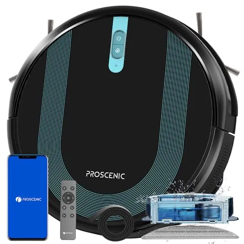 Proscenic 850T Robot Vacuum and Mop Combo, WiFi/App/Alexa/Siri Control, Robotic Vacuum Cleaner with Gyro Navigation,