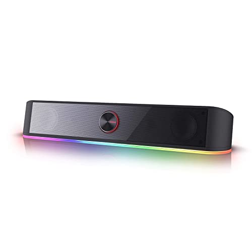 Redragon GS560 RGB Desktop Soundbar, 2.0 Channel Computer Speaker with Dynamic Lighting Bar Audio-Light Sync/Display,