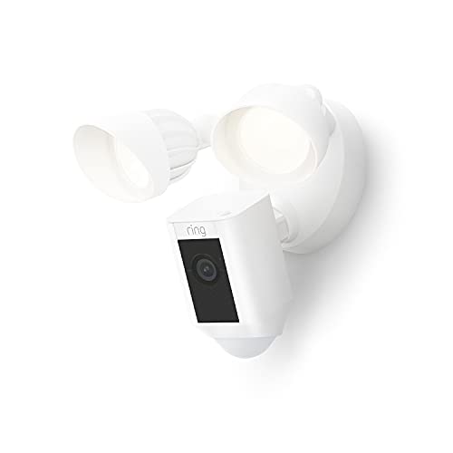 Ring Floodlight Cam Wired Plus with motion-activated 1080p HD video, White (2021 release) security camera