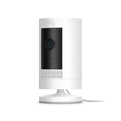 Ring Stick Up Cam Plug-In | Weather-Resistant Outdoor Camera, Live View, Color Night Vision, Two-way Talk, Motion alerts,