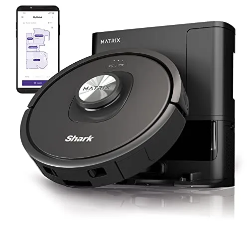 Shark RV2310AE Matrix Self-Emptying Robot Vacuum with Bagless, 45-Day Capacity, Self-Cleaning Brushroll for Pet Hair, No