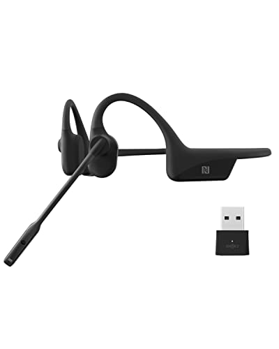 Shokz OpenComm UC - Bluetooth Stereo Computer Headset with Loop 100 - Bone Conduction Wireless PC Headphones with