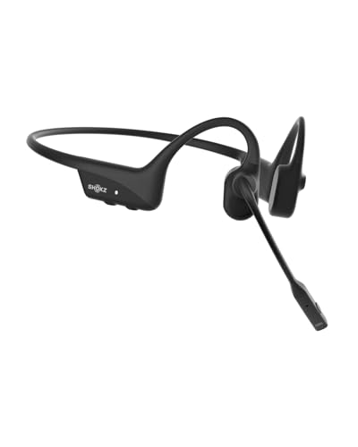 SHOKZ OpenComm2 Open-Ear Bone Conduction Headphones, Wireless Bluetooth Computer Headsets with Noise Canceling Mic and Mute