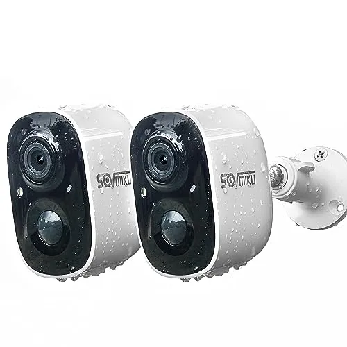 Sovmiku C6S 2K Battery Security Camera Wireless Outdoor, Battery Powered Camera, Two-Way Audio, PIR Motion Detection, Easy