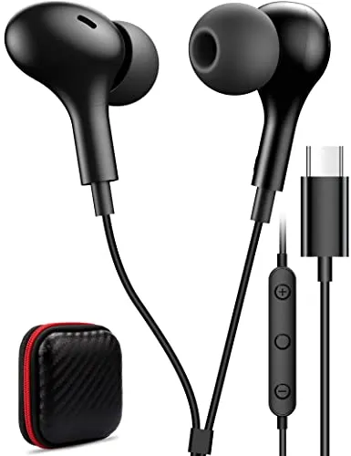 TITACUTE USB C Headphone for Samsung S23 FE S22 S21 S20 A53 A54 Wired Earbuds Magnetic in-Ear Type C Earphone with